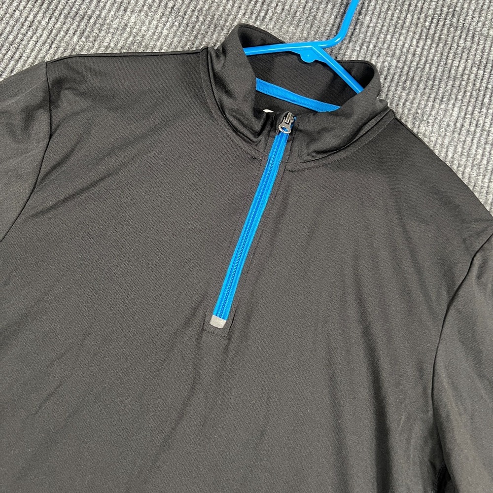 FILA Pullover Shirt Mens Medium Black Long Sleeve 1/4 Zip Mock Neck Sport Active